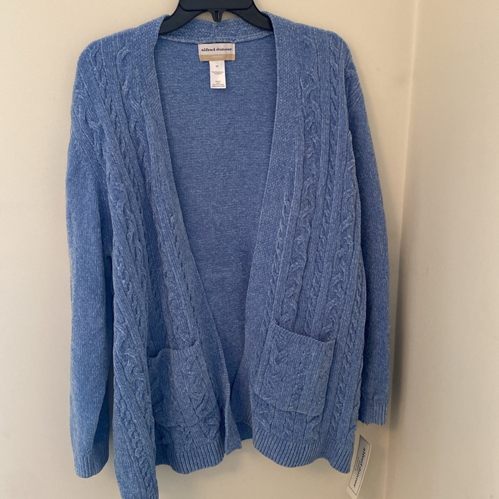 Charter Club Blue Cable Knit Cardigan Sweater